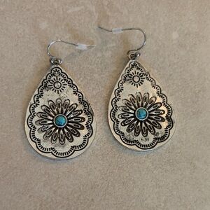 Elegant Silver and Turquoise Earrings